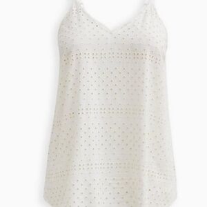 Torrid Sophie White Eyelet Swing Cami